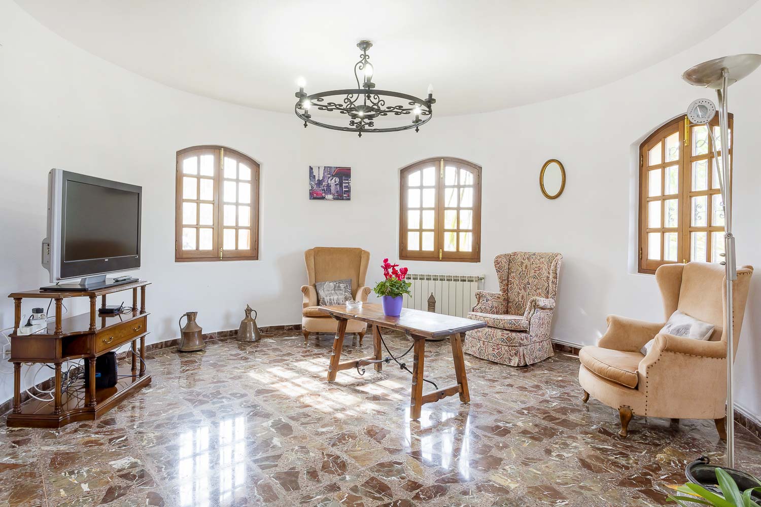 interior living room of a rental house in ibiza